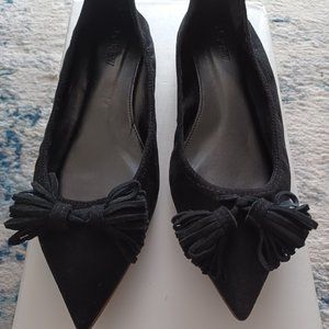 J.Crew Lottie Tassel Suede Flats, 6M, Black